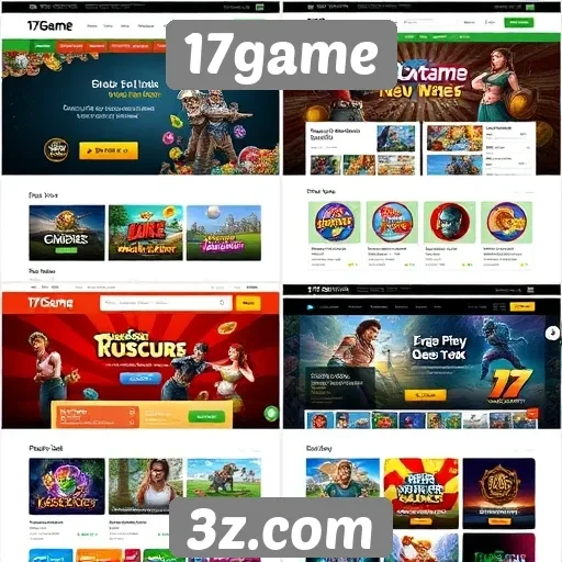 Evolução do design do site 17game ao longo do tempo